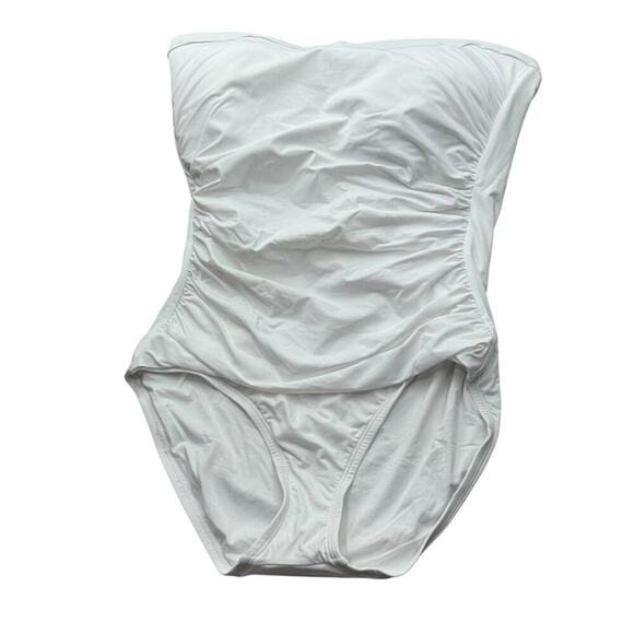 Tommy Bahama Pearl Shirred Bandeau One Piece Swimsuit White Size 6 NWT - Picture 6 of 12